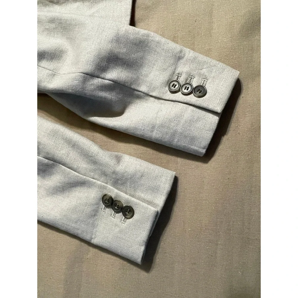 J Crew Linen Suit Set Women's Size 8P Cream Blazer and Size 6P Pants